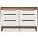 Baxton Studio Brighton White /Walnut Chest of Drawer 56x36.8"