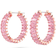 Swarovski Matrix Hoop Earrings - Rose Gold/Pink