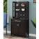 Convenience Concepts Sawyer Black Faux Marble/Espresso Liquor Cabinet 31x64"