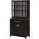 Convenience Concepts Sawyer Black Faux Marble/Espresso Liquor Cabinet 31x64"