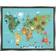 Stupell Industries Country Animals World Map Continents Wildlife Diagram Framed Art 24x30"