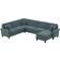 Bush Coventry U Shaped Turkish Blue Herringbone Sofa 128" 5 Seater