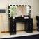 Boahaus Freya Vanity with Light Bulbs Black Dressing Table 15.3x46.1"