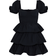 PrettyLittleThing Crinkle Cup Detail Tiered Skirt Skater Dress - Black