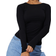 PrettyLittleThing Basic Long Sleeve Fitted T-shirt - Black