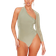 PrettyLittleThing One Shoulder Asymmetric Bodysuit - Sage