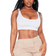 PrettyLittleThing Shape Slinky Square Neck Crop Top - White