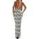 PrettyLittleThing Zebra Print Satin Cowl Neck Maxi Dress - White