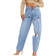 PrettyLittleThing Petite Open knee Boyfriend Jeans - Light Blue