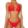 PrettyLittleThing Frill Edge Padded Bikini Top - Red