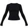 PrettyLittleThing Basic Cotton Blend Long Sleeve Fitted T-shirt - Black