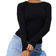 PrettyLittleThing Basic Cotton Blend Long Sleeve Fitted T-shirt - Black