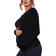 PrettyLittleThing Maternity Basic Rib Long Sleeve Fitted Top Black (CMP6902)