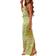 PrettyLittleThing Baroque Print Satin Cowl Neck Maxi Dress - Green