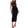 PrettyLittleThing Slinky Mesh Insert Racer Midaxi Dress - Black