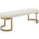 Uttermost Shearling White /Gold Settee Bench 60x19"