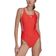 Adidas Women's Mid 3-Stripes Swimsuit - Bright Red / White