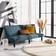 Safavieh Astoria Convertible Blue/ Black Sofa 71.6"