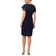 Adrianna Papell Sequined Guipure Lase Popover Stretch Knit Crepe Short Sheath Dress - Navy