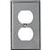 Leviton 84003-40 1-Gang Duplex Device Receptacle Wallplate, Standard Size, Device Mount, Stainless Steel