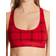 Calvin Klein Modern Cotton Plaid Unlined Bralette - Windowpane Rustic Red