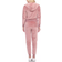 White Mark Women's Velour Tracksuit Set - Pink