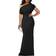 YMDUCH Women's Elegant Sleeveless Off Shoulder Bodycon Long Dress - Black
