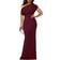 YMDUCH Women's Elegant Sleeveless Off Shoulder Bodycon Long Dress - Winered