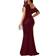 YMDUCH Women's Elegant Sleeveless Off Shoulder Bodycon Long Dress - Winered