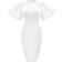 Memoriesea Women's Basic Bodycon Short Sleeve Midi Dress - White