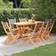 vidaXL Outdoor Wood&Textilene Table&Chair Patio Dining Set