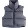 Fuinloth Women's High Stand Collar Lightweight Zip Crop Puffer Gilet - Charcoal