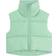 Fuinloth Women's High Stand Collar Lightweight Zip Crop Puffer Gilet - Grayish Green