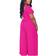 BffBaby Backless Short Sleeve Crop Top High Waist Wide Leg Long Pant Set - Rose Red