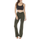 Topyogas Women's Casual Bootleg Yoga Pants - Olive Green