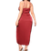 Floerns Women's Satin Spaghetti Strap Cowl Neck Wrap Party Cami Dress Plus Size - Red