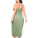 Floerns Women's Satin Spaghetti Strap Cowl Neck Wrap Party Cami Dress Plus Size - Mint Green