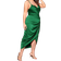 Floerns Women's Satin Spaghetti Strap Cowl Neck Wrap Party Cami Dress Plus Size - Green