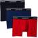 Lacoste Men’s Long Stretch Cotton Boxer Brief 3-pack - Navy Blue/Red