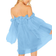 Romwe Women's Romantic Flounce Mini Dress - Baby Blue