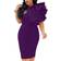 Xxtaxn Women's Cocktail Bodycon Ruffle Sleeveless Formal Midi Pencil Dress - Purple