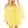 Romwe Women's Romantic Flounce Mini Dress - Yellow