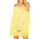 Romwe Women's Romantic Flounce Mini Dress - Yellow