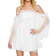 Romwe Women's Romantic Flounce Mini Dress - White