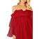 Romwe Women's Romantic Flounce Mini Dress - Red