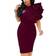 Xxtaxn Women's Cocktail Bodycon Ruffle Sleeveless Formal Midi Pencil Dress - Grape Violet