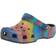 Crocs Kid's Classic Tie-Dye Graphic Clog - Black/Multi Spray Dye