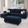 Belffin Sectional Couch with Storage Ottoman Velvet Blue Sofa 106.7" 4 Seater