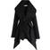 Chicwish Women's Turn Down Shawl Collar Wool Coat - Black