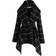 Chicwish Women's Turn Down Shawl Collar Wool Coat - Grid Black